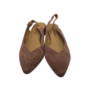 Lucky Brand Caedman Suede Slingback Flats Pink Rose Pointed Toe Women’s 7.5